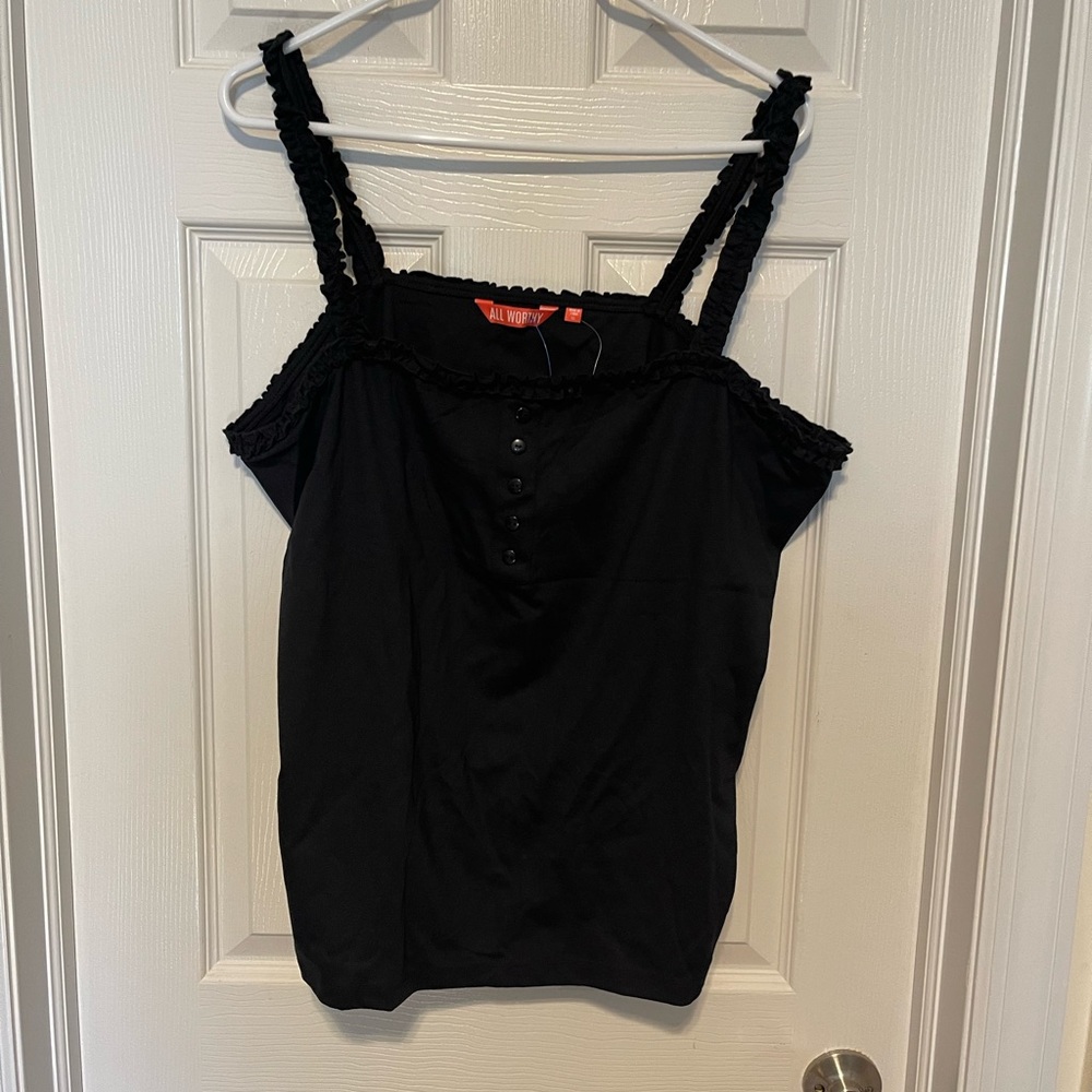 4/$20🎉All Worthy Hunter McGrady Knit Ruffle Tank XL - Picture 3 of 6
